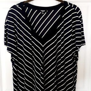 PREMISE Navy Blue V-Neck Top